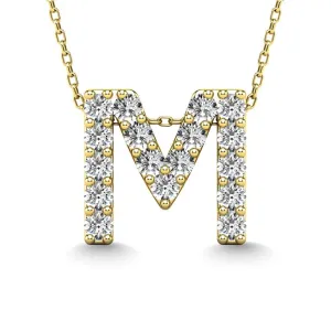 Diamond 1/6 Ct.Tw. Letter M Pendant in 14K Yellow Gold"