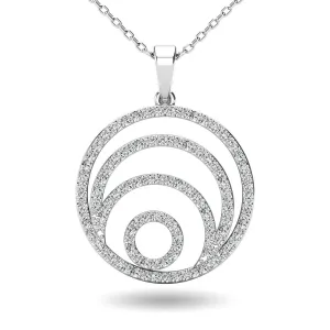 Diamond 3/8 Ct.Tw. Circle Pendant in 14K White Gold