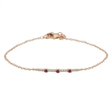 Diamond and Ruby Bar Bracelet