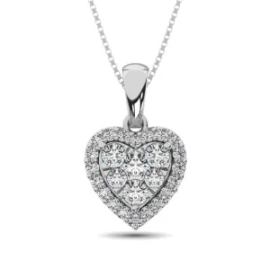 Diamond Fashion Pendant 1/2 ct tw Round Cut in 14K White Gold