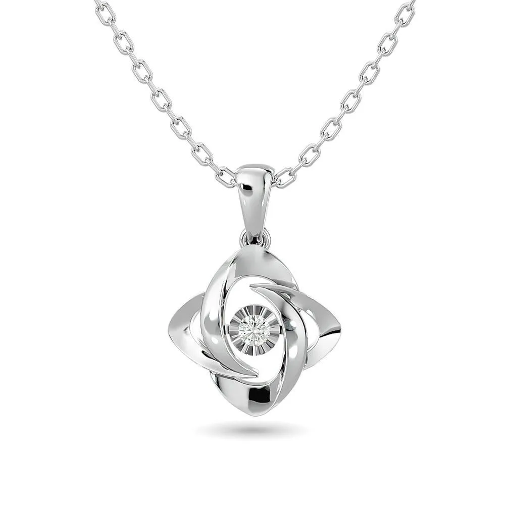 Diamond Shimmering Pendant 1/20 ct tw in Sterling Silver