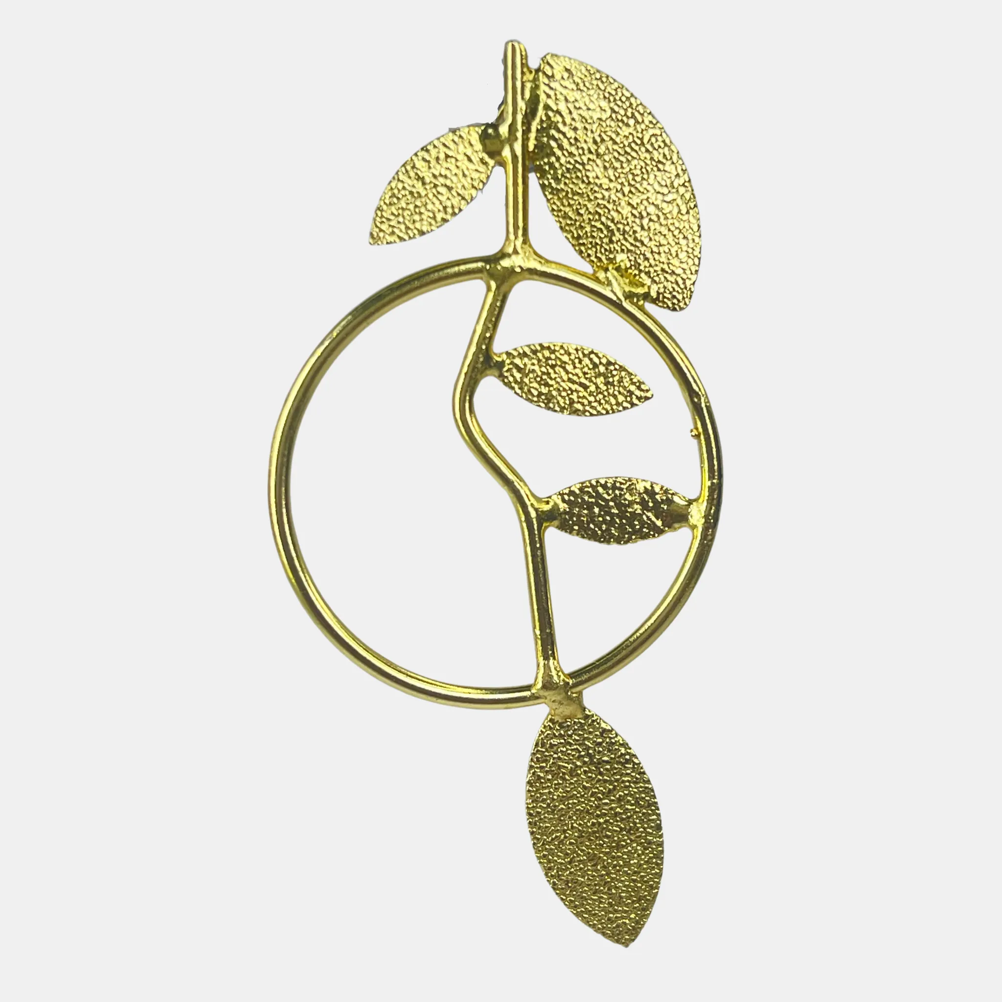 Elegant Gold Leaf Hoop Earrings - Nature-Inspired Jewelry