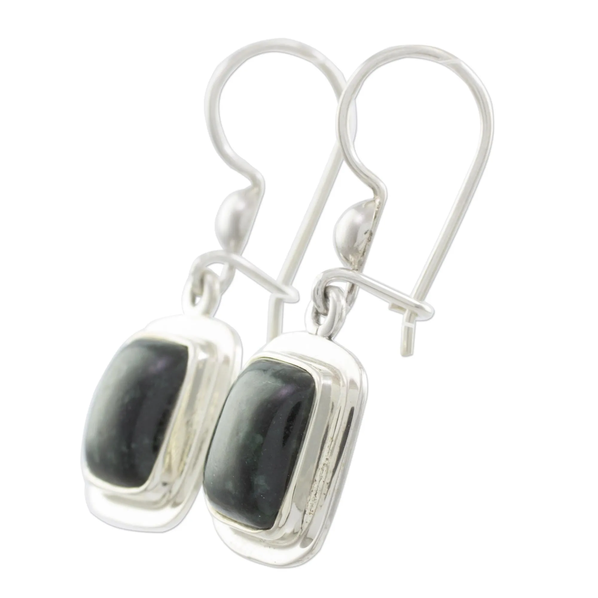 Elegant Heritage Silver & Jade Earrings