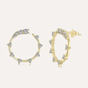 Elegant Sparkling Diamond Hoop Earrings