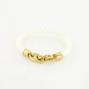 Endeavour Single Wrap Rope Bracelet with Polished Brass Brummels