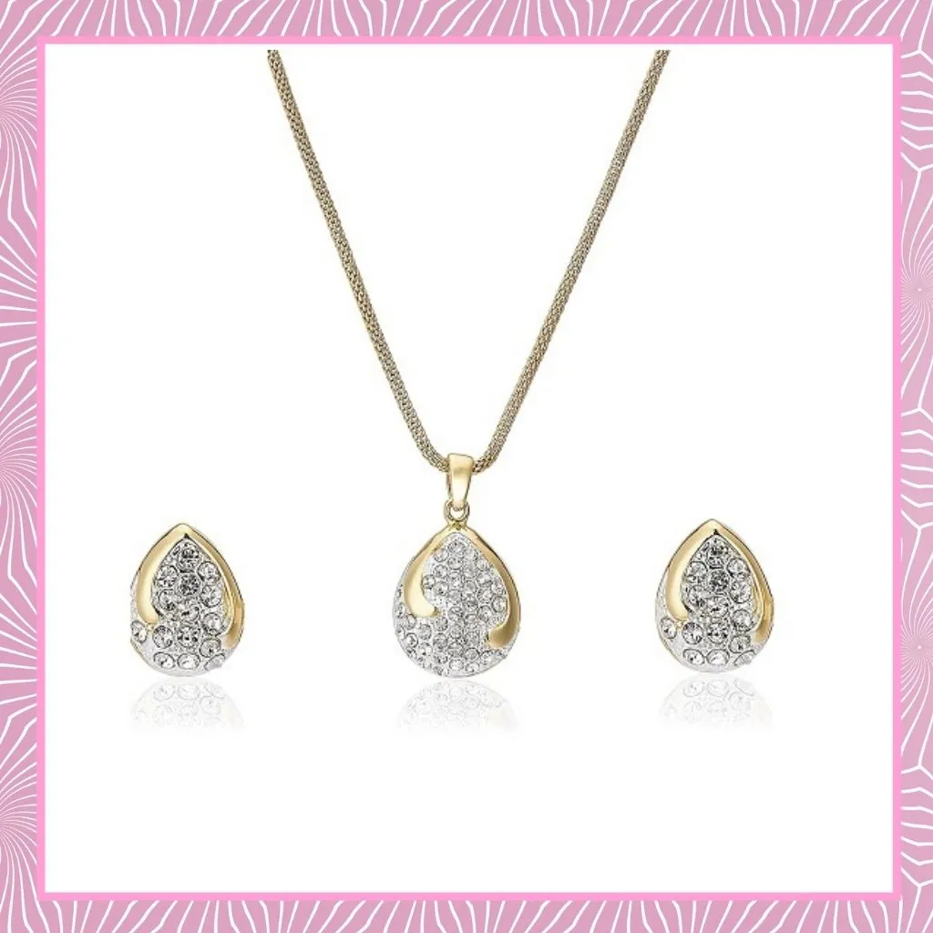 Estele - gold plated dazzling Pendant Set with austrian crystals