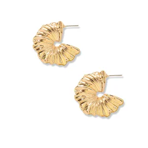 Floral Metal Textured Earrings - Elegant Vienna Verve Collection