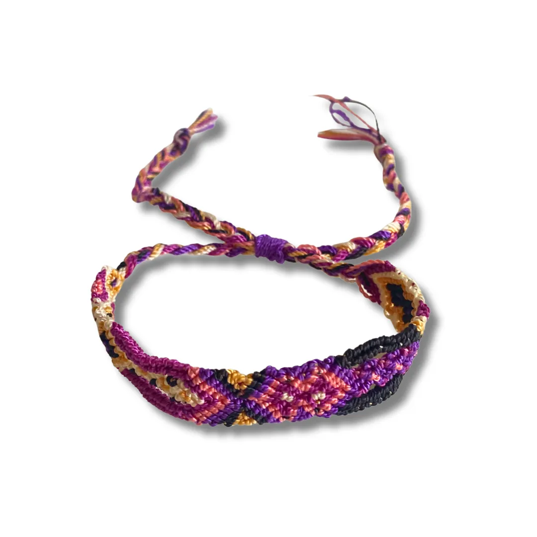 Friendship Woven Bracelet Slide Knot String - Choose Color - Mexico