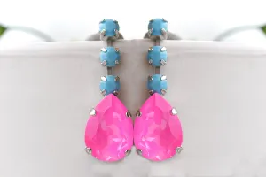 FUCHSIA TURQUOISE EARRINGS