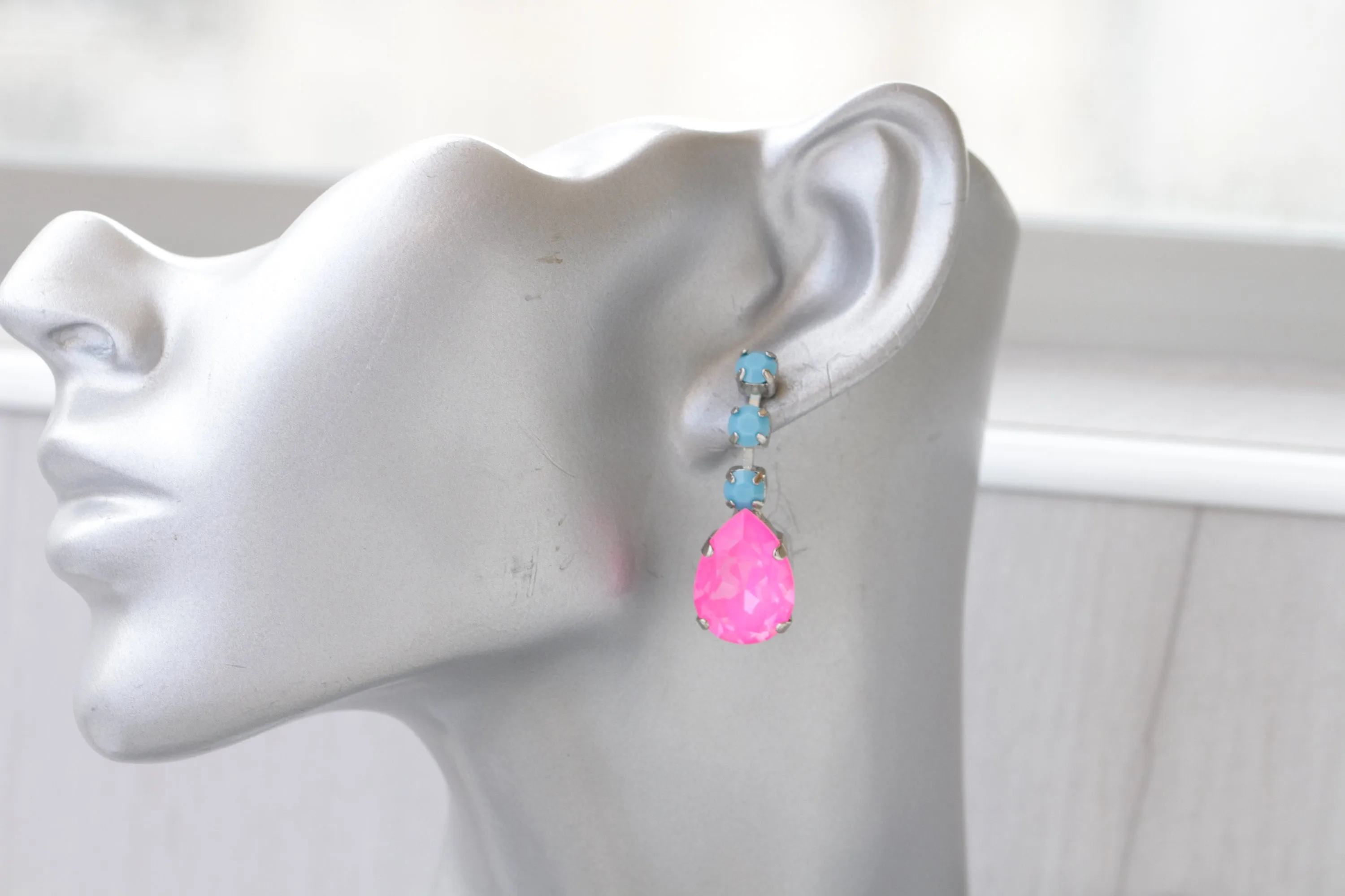 FUCHSIA TURQUOISE EARRINGS