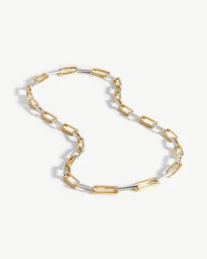 Fused Two Tone Chain Necklace | 18k Gold Vermeil/Sterling Silver