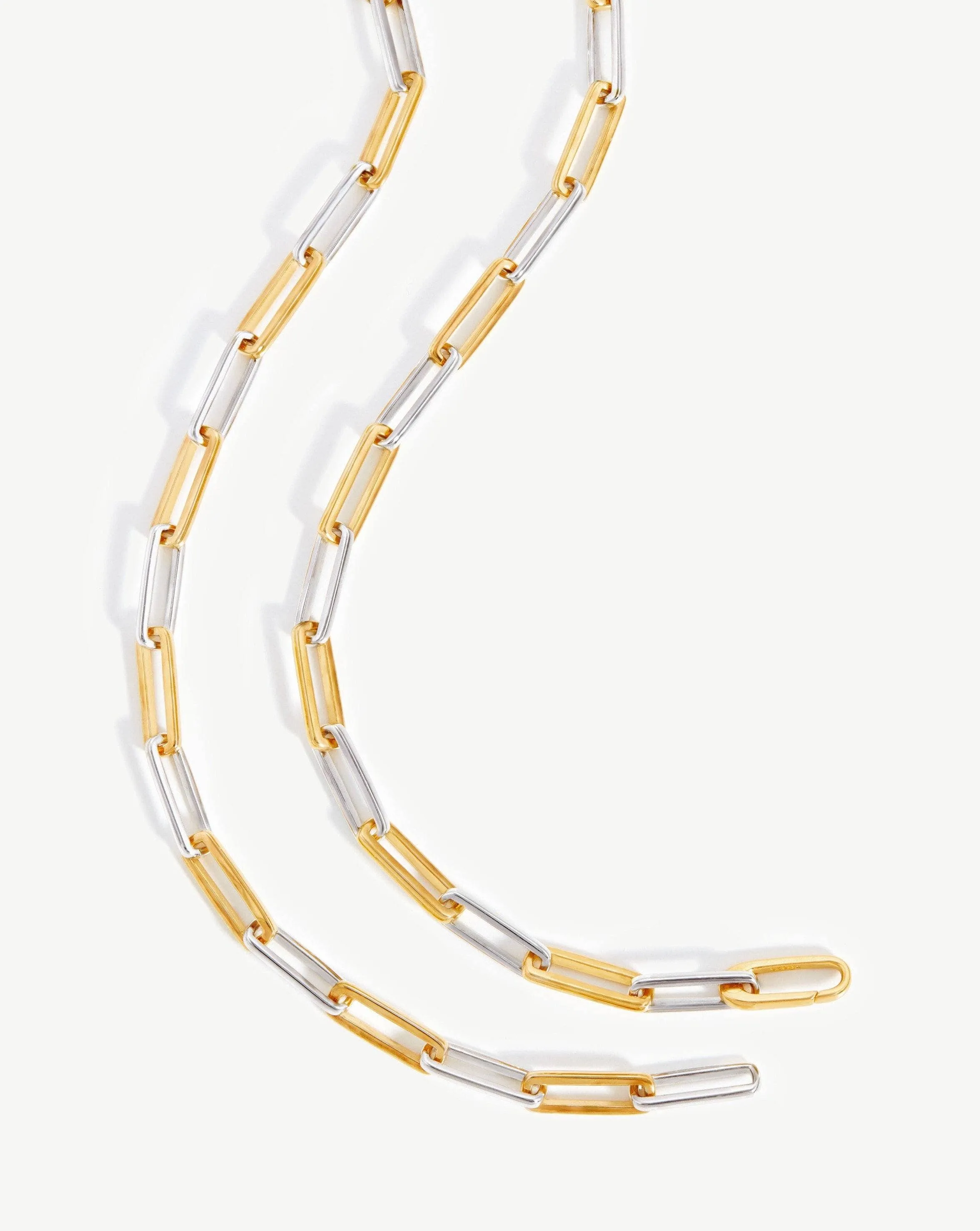 Fused Two Tone Chain Necklace | 18k Gold Vermeil/Sterling Silver