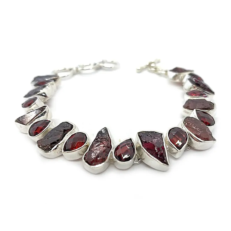 Garnet Boho Style Gemstone Bracelet