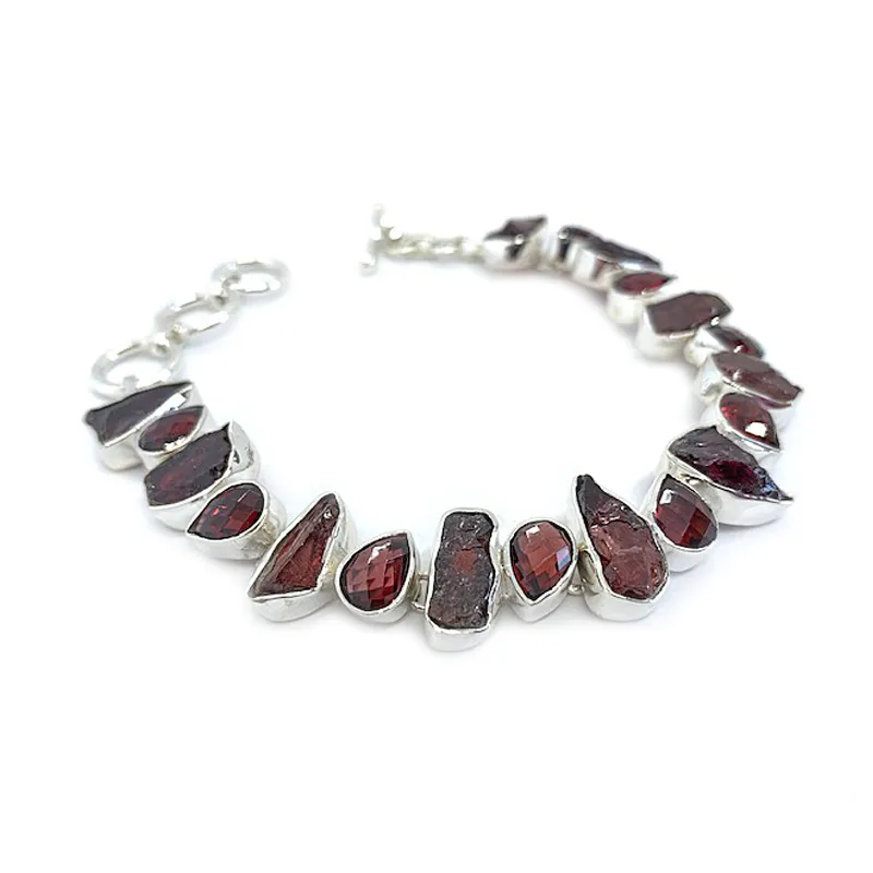 Garnet Boho Style Gemstone Bracelet