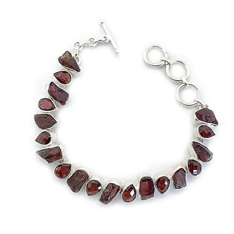 Garnet Boho Style Gemstone Bracelet