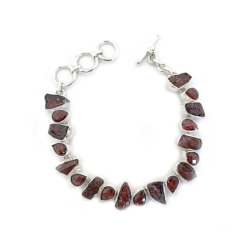 Garnet Boho Style Gemstone Bracelet