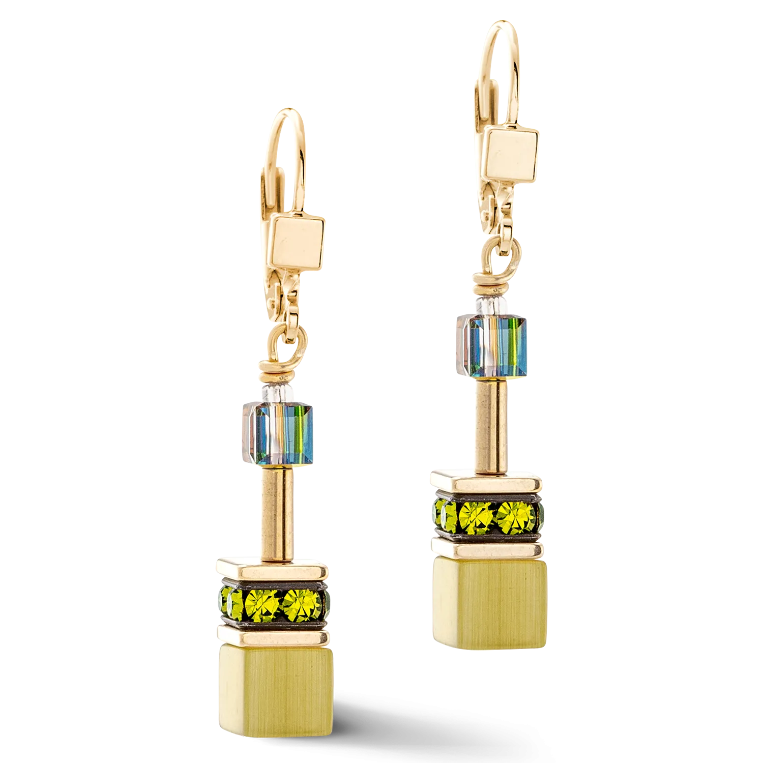 GeoCUBE® Iconic Mono Gold earrings olive