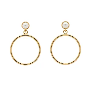 Gold Hoop & Pearl Hoop Earrings