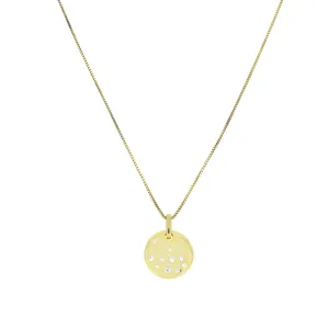 Gold Vermeil Scattered Stones Round Pendant