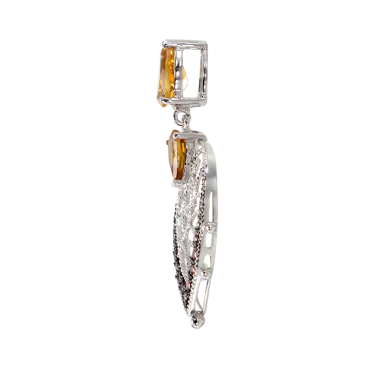 Graceful Natural Citrine and Garnet Pendant