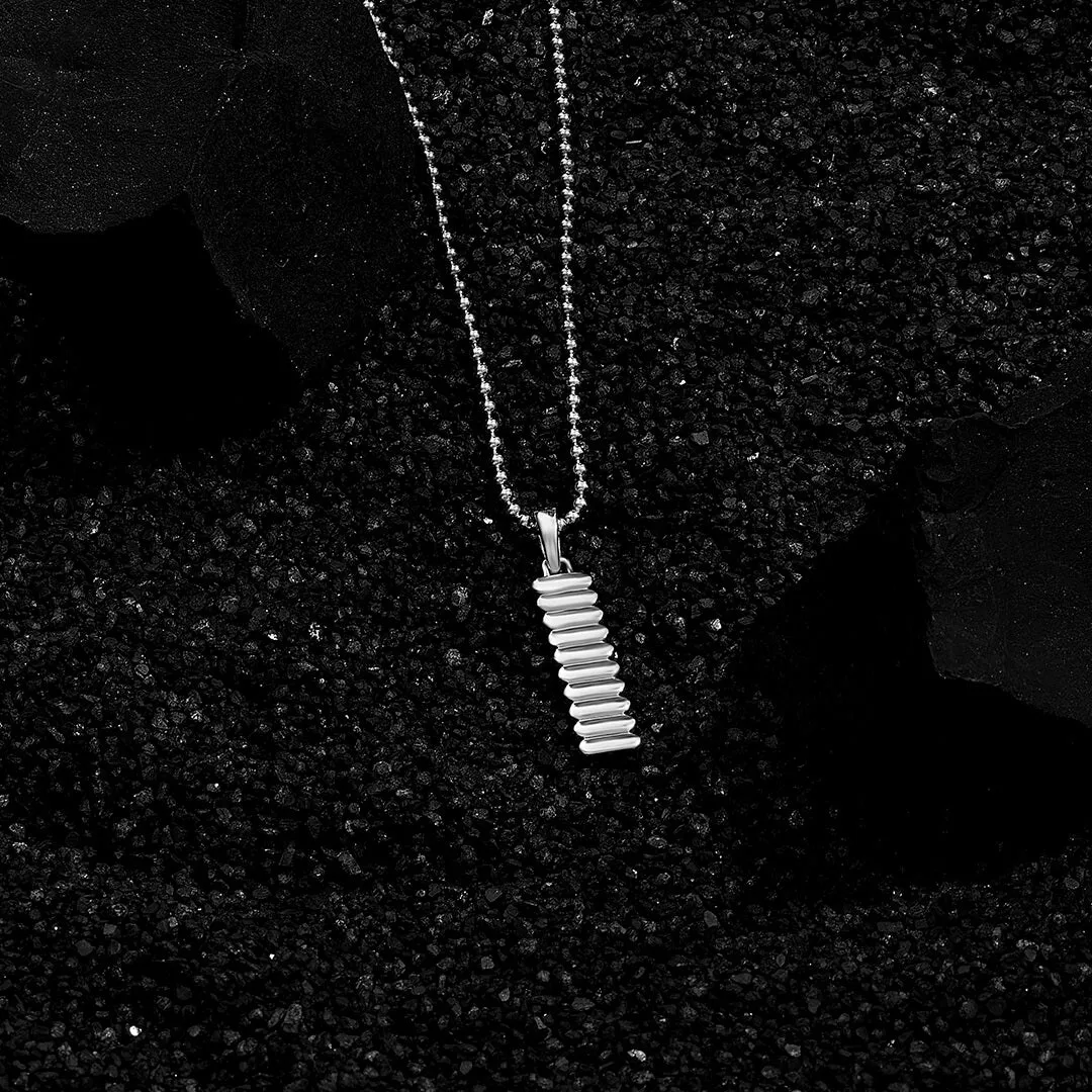 Grosgrain Tag Pendant in Silver