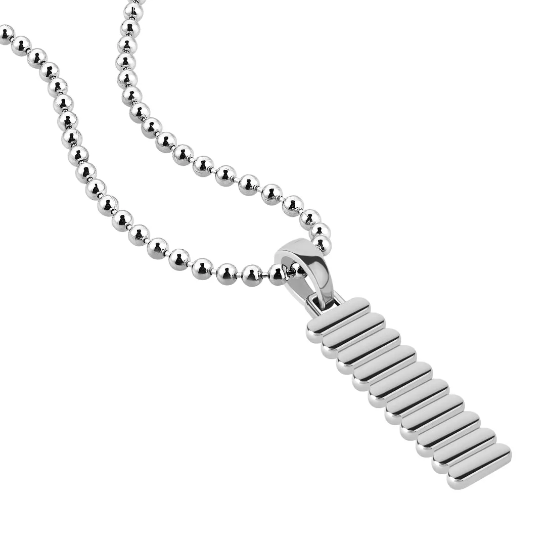 Grosgrain Tag Pendant in Silver