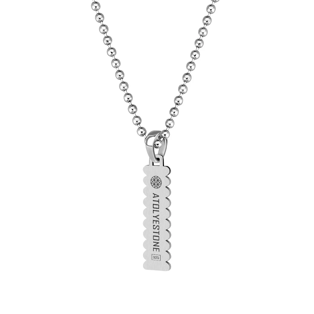 Grosgrain Tag Pendant in Silver