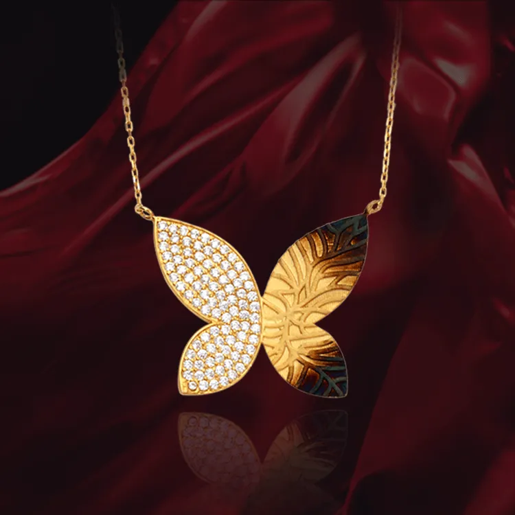 Hanging Butterfly Ember Necklace