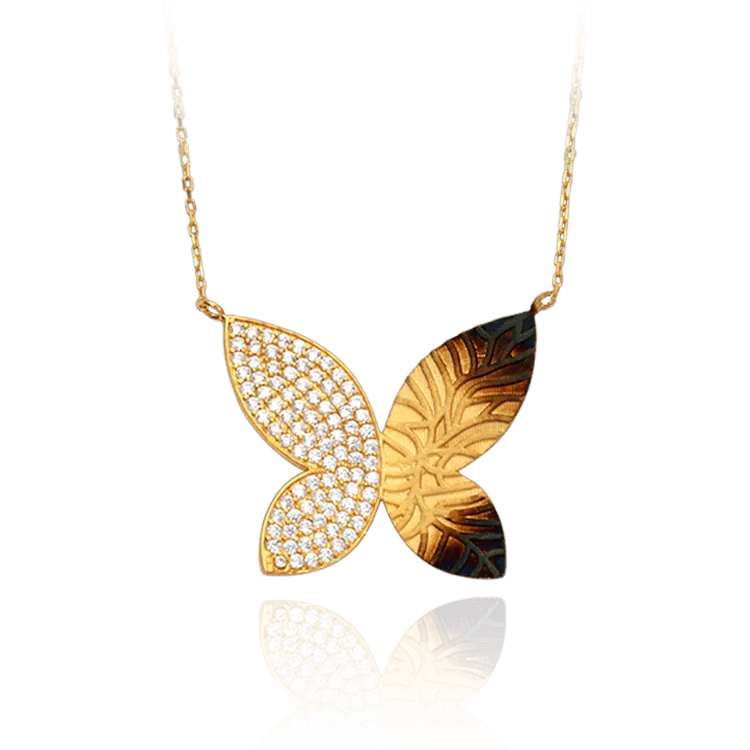 Hanging Butterfly Ember Necklace