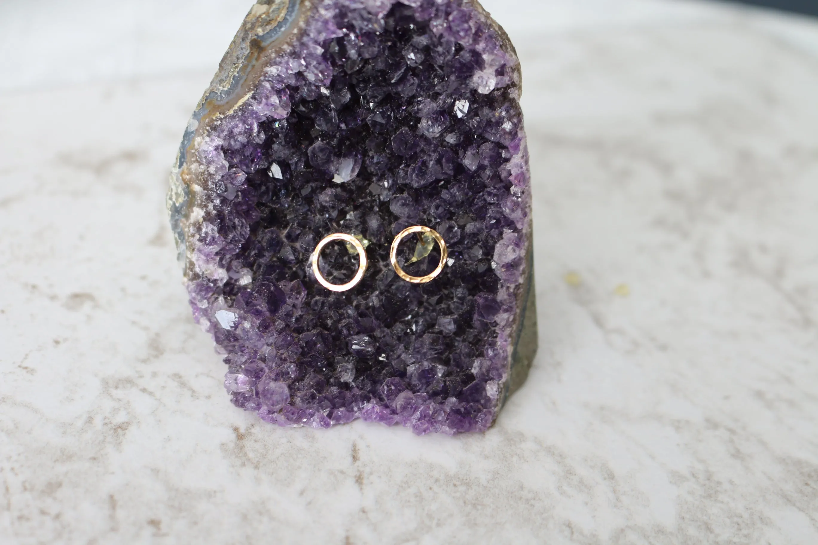 Inner Circle // Open Circle Earring, Vermeil or Sterling Silver, Hammered Earrings // BH-E014