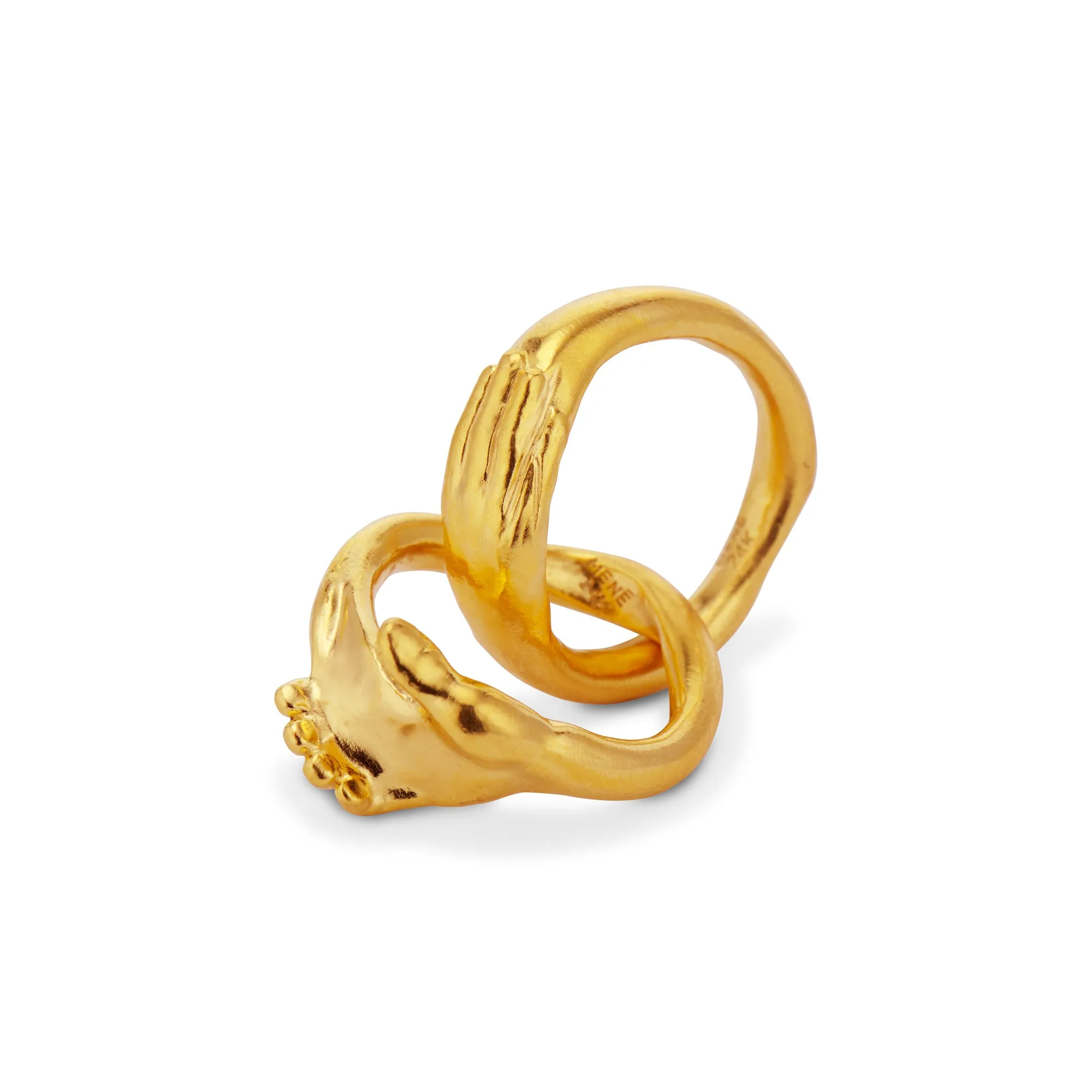 Interlocking Hands Ring Set