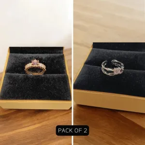 Jewelestia DuoCharm Rings (Pack of 2)