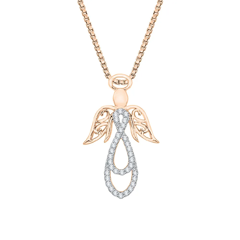 KATARINA Angel Diamond Pendant Necklace (1/8 cttw)