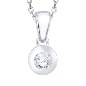 KATARINA Diamond Bezel Set Solitaire Pendant Necklace (3/8 cttw)