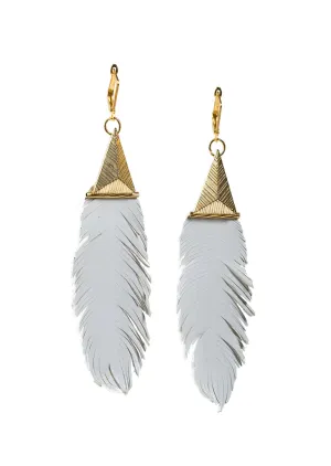 Kemarshy leather earrings - White