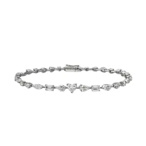 Large East-West Multishape Diamond Tennis Bracelet