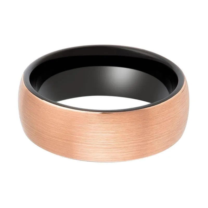 LEONIS | Tungsten Ring Black & Rose Gold