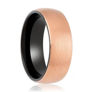 LEONIS | Tungsten Ring Black & Rose Gold