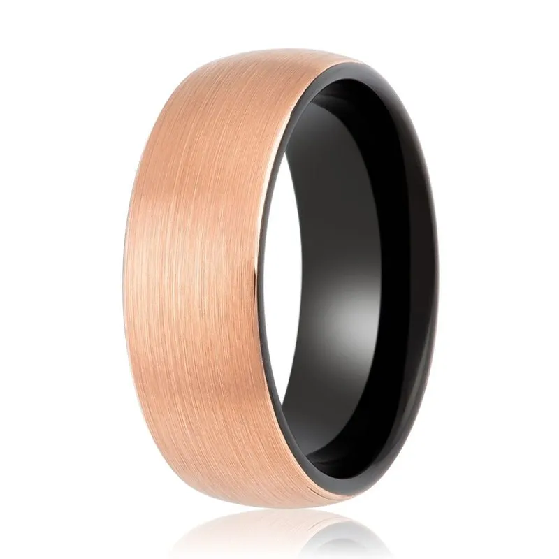 LEONIS | Tungsten Ring Black & Rose Gold