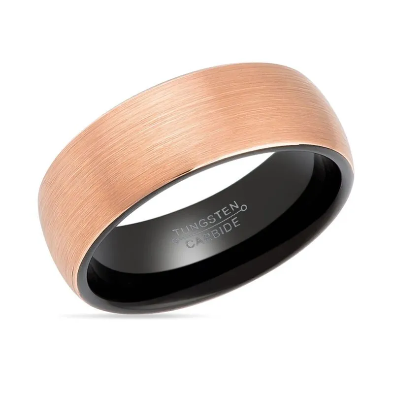 LEONIS | Tungsten Ring Black & Rose Gold