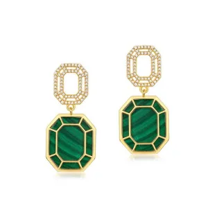 Malachite Silver Stud Earring