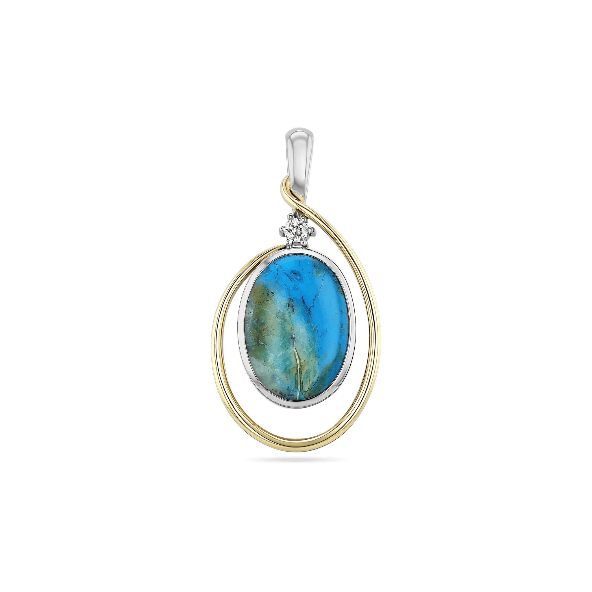 Mantaro Peruvian Opal and Diamond Pendant