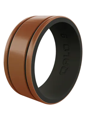 Men's Metallic Score Strata Silicone Ring