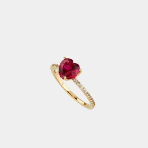 MODERN LOVE RUBY HEART RING