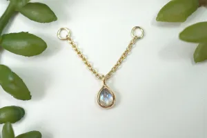 MODERN MOOD SLIDING BEZEL PEAR GEMSTONE CHAIN