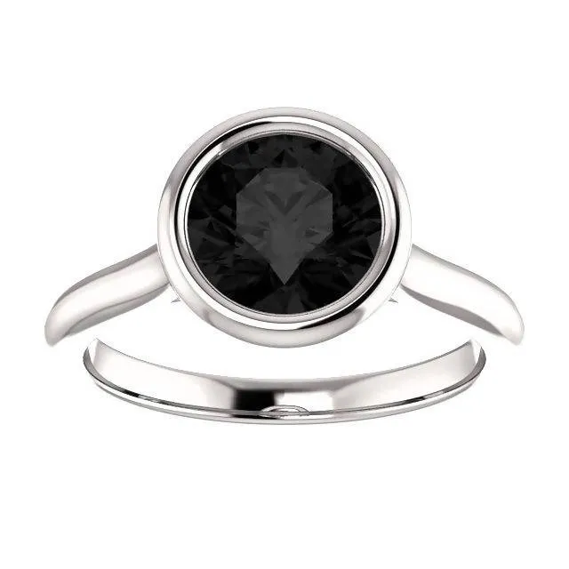 Modern Round Engagement Ring Set