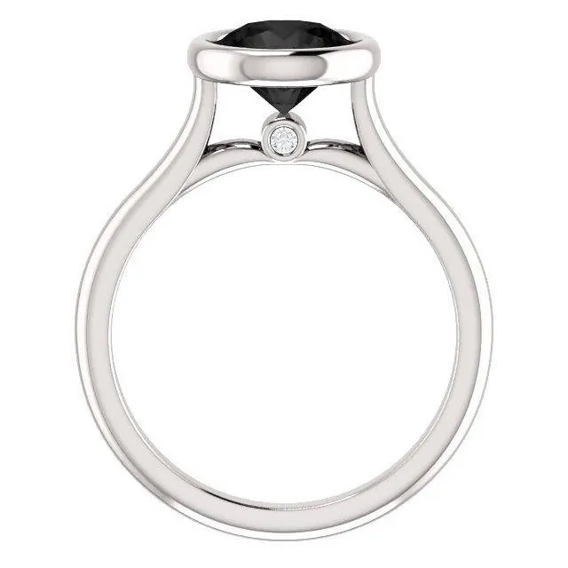 Modern Round Engagement Ring Set