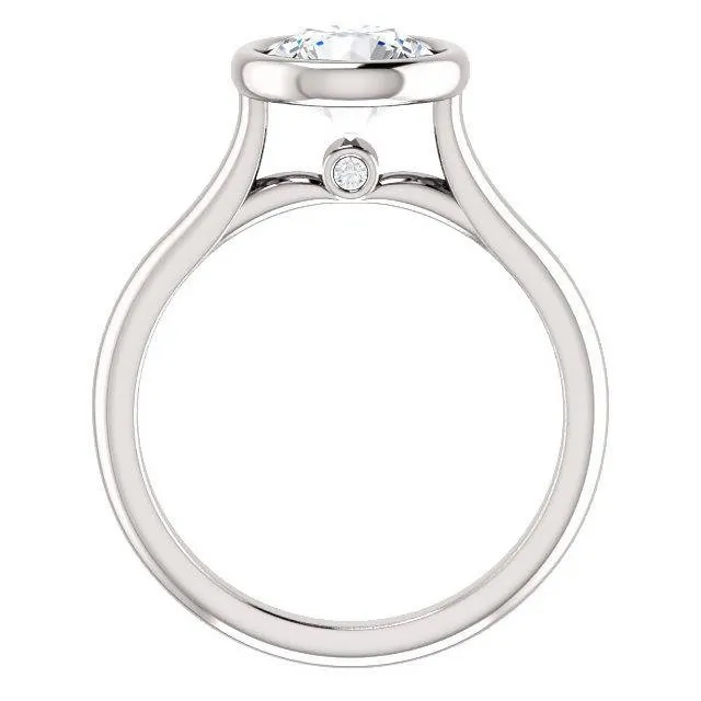 Modern Round Engagement Ring Set