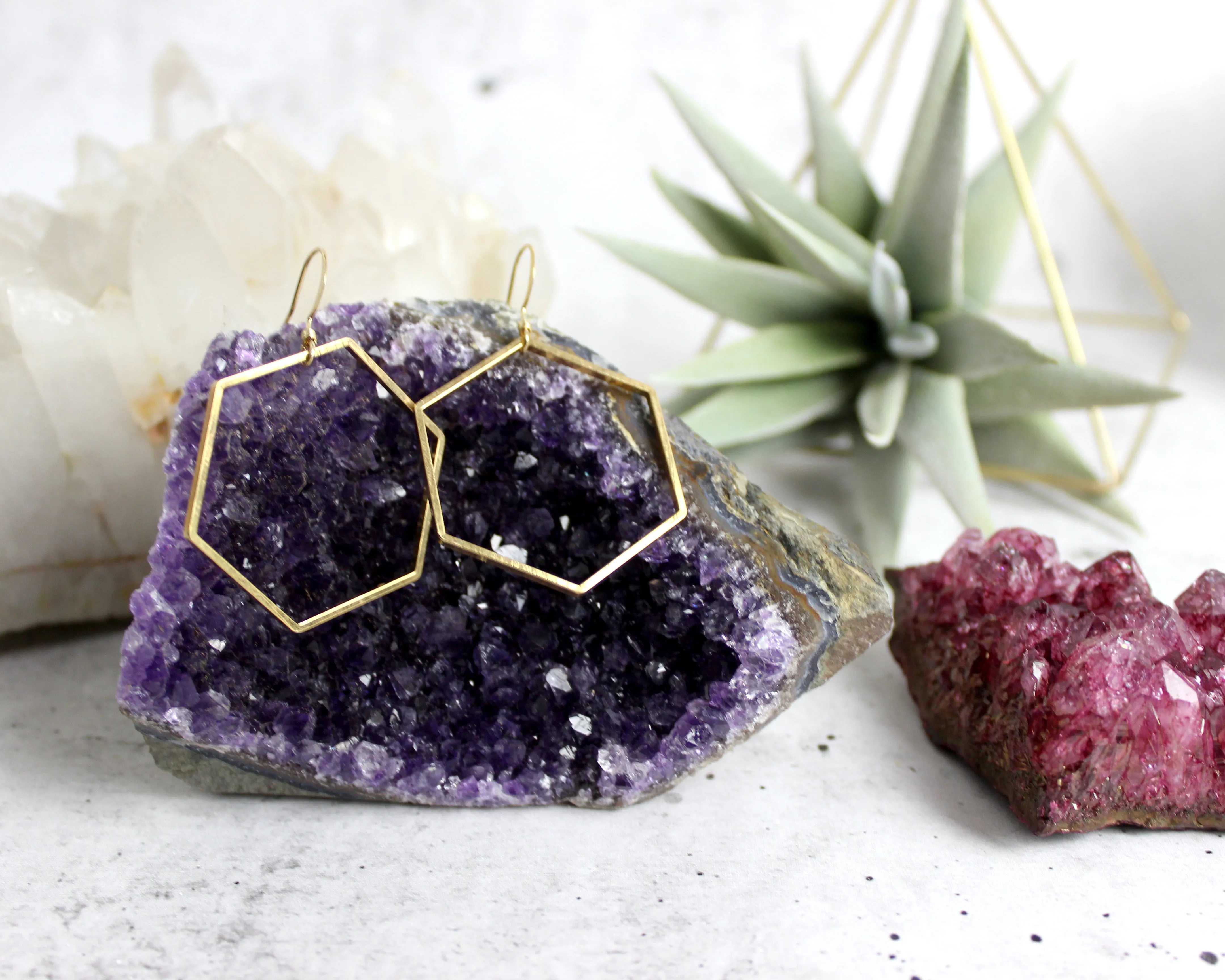 Oh Hex Yeah, I Got This // Hexagon Drop, Gold Filled, Sterling Silver, Classic Earrings // BH-E001