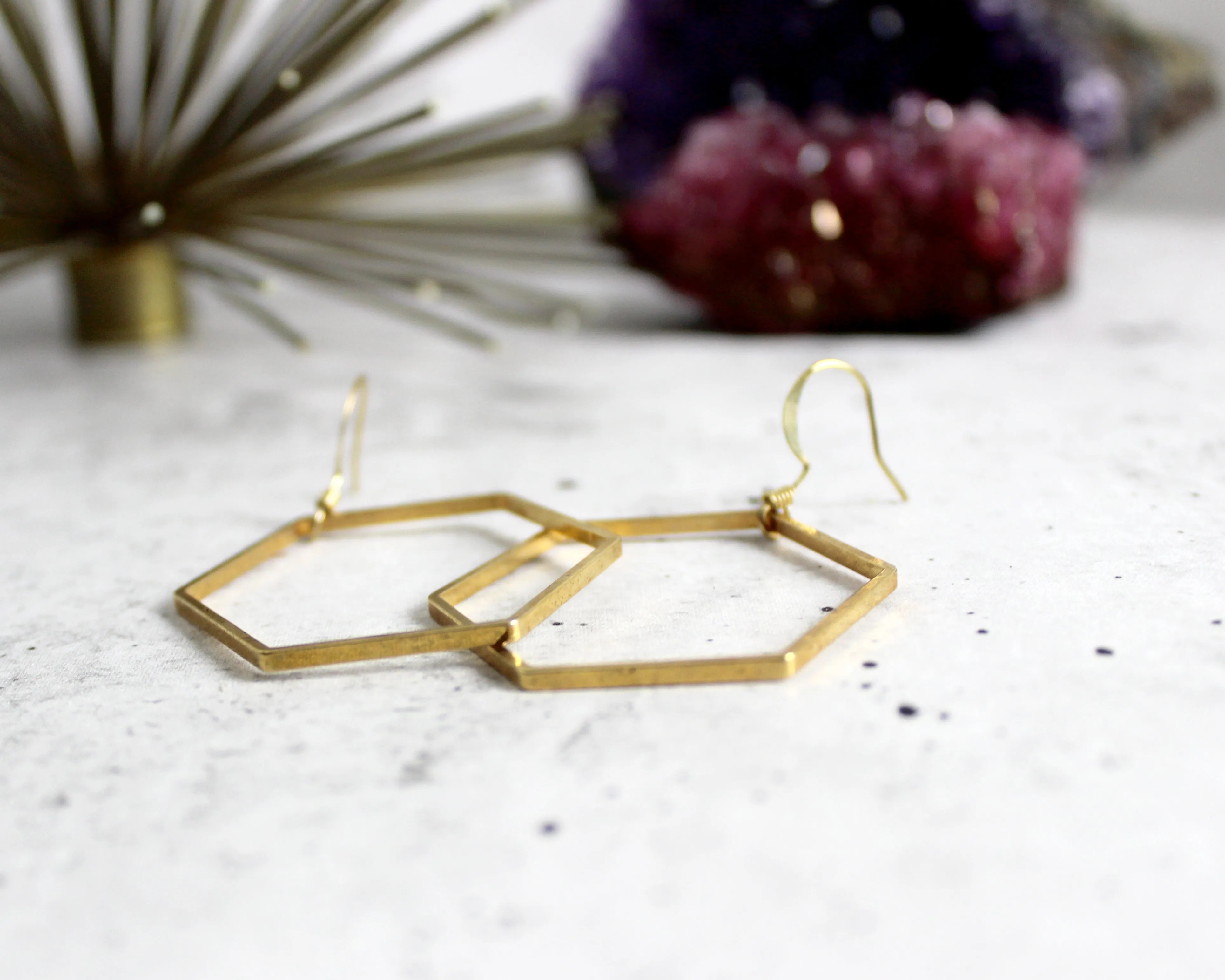 Oh Hex Yeah, I Got This // Hexagon Drop, Gold Filled, Sterling Silver, Classic Earrings // BH-E001